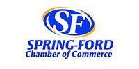 Spring-Ford Chamber of Commerce logo in blue and gold on a white background