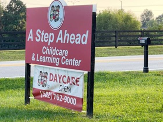 A Step Ahead Childcare and Learning Center signage