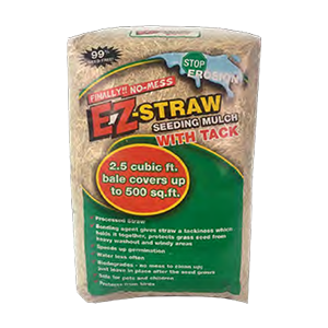 A bag of ez straw seeding mulch with tack.