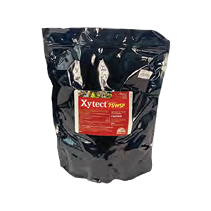 A bag of xytect 75wp on a white background.