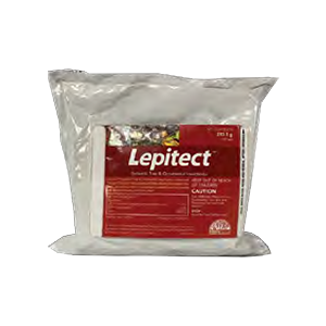 A bag of lepitect powder on a white background.