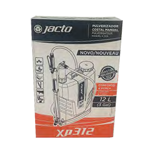 A jacto xp312 backpack sprayer is in a box.