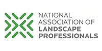 Logo of the National Association of Landscape Professionals, with green geometric icon and text on a white background.