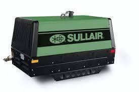 Green and black Sullair air compressor with logo.