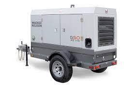 A gray Wacker Neuson G50II generator mounted on a trailer.