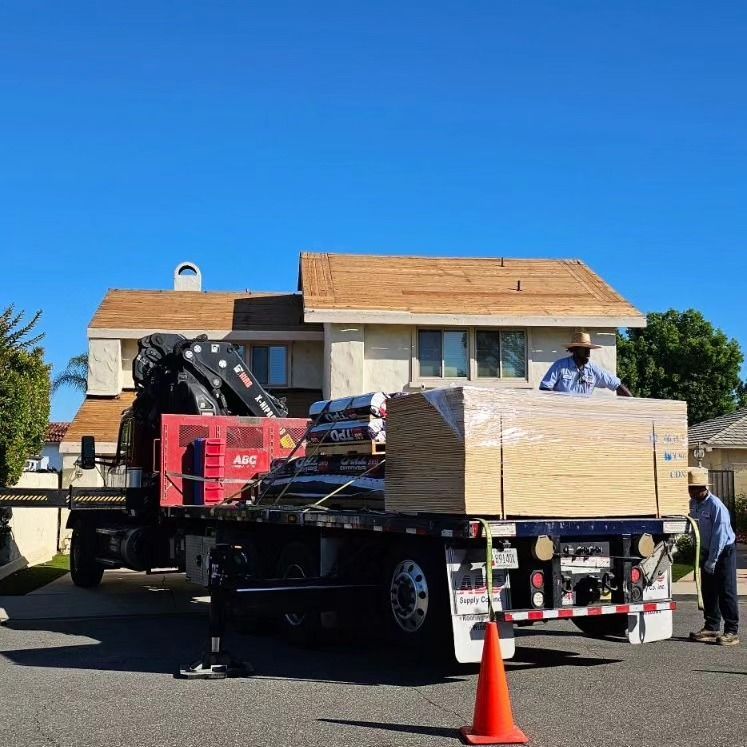 A roof that has been damaged by a chimney