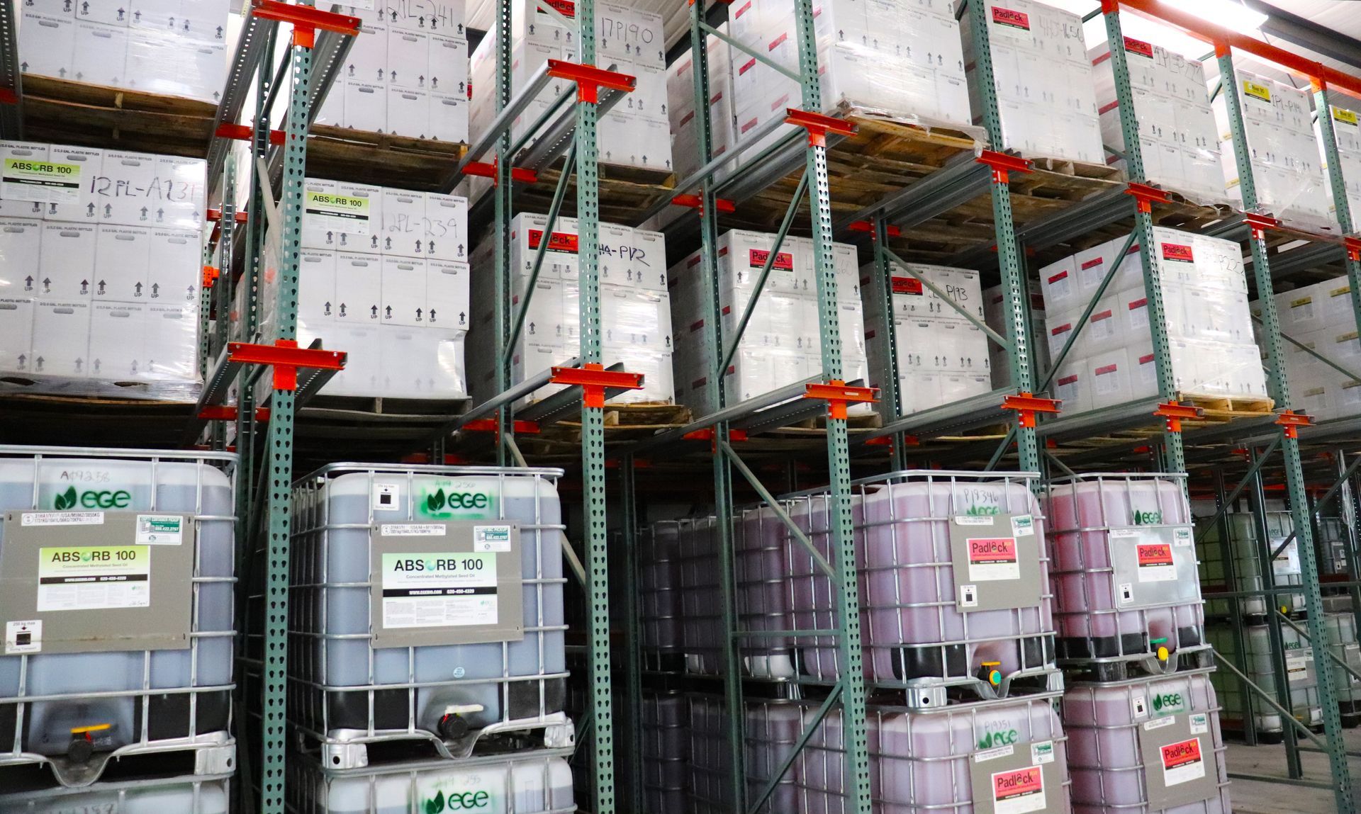 A warehouse filled with lots of containers and boxes