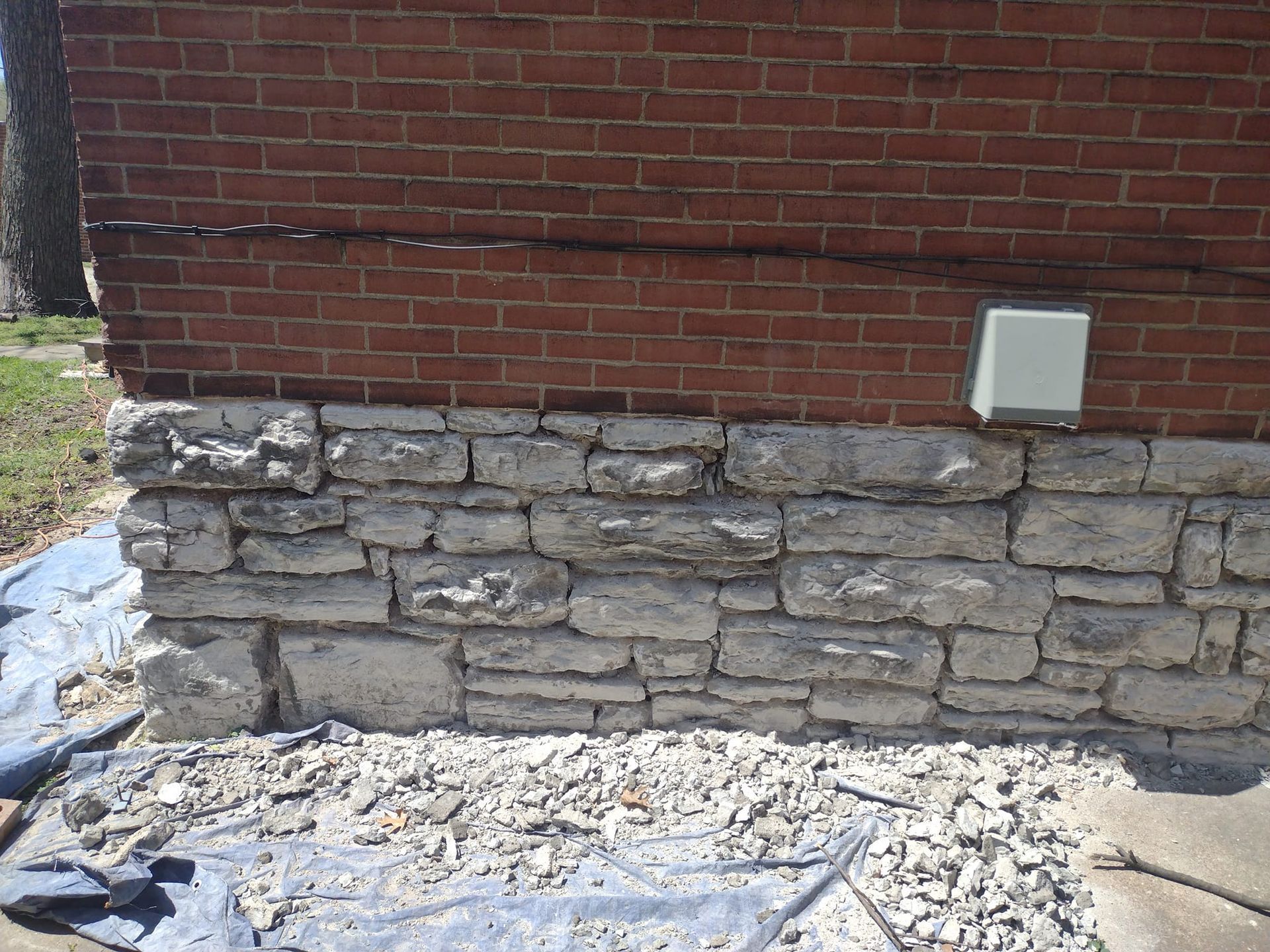 residential stone wall