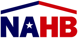 NAHB logo: blue and red roof over blue 