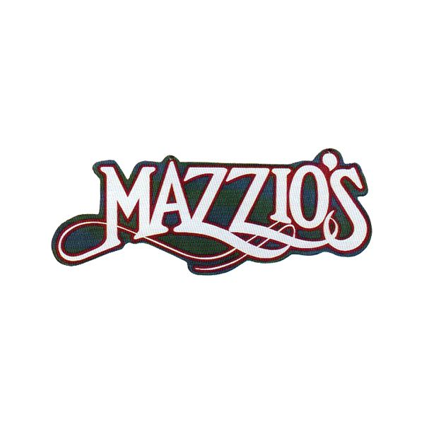 Stylized Mazzio’s logo in black, white, and red on a plain white background