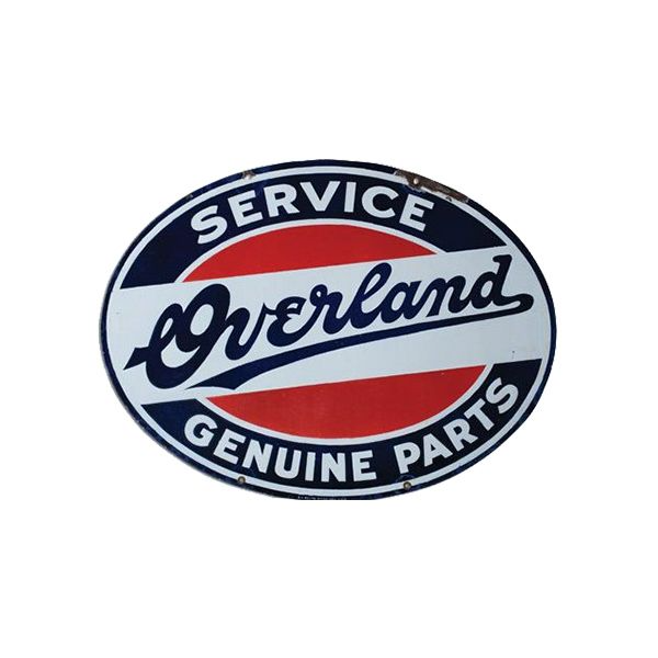 Oval Overland Service Genuine Parts logo in navy, white, and red