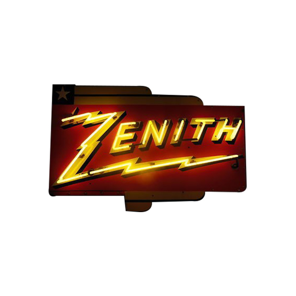 Stylized red-and-gold Zenith logo on a dark rectangular plaque