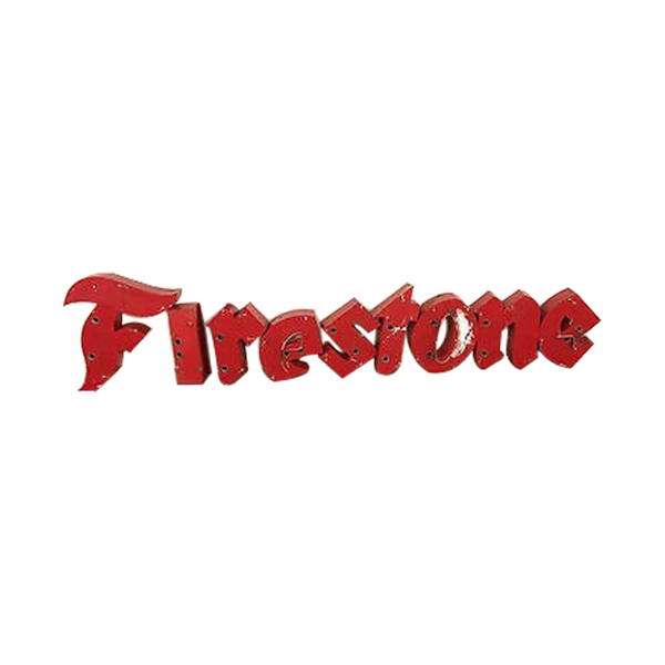 Red stylized “Firestone” text on a white background