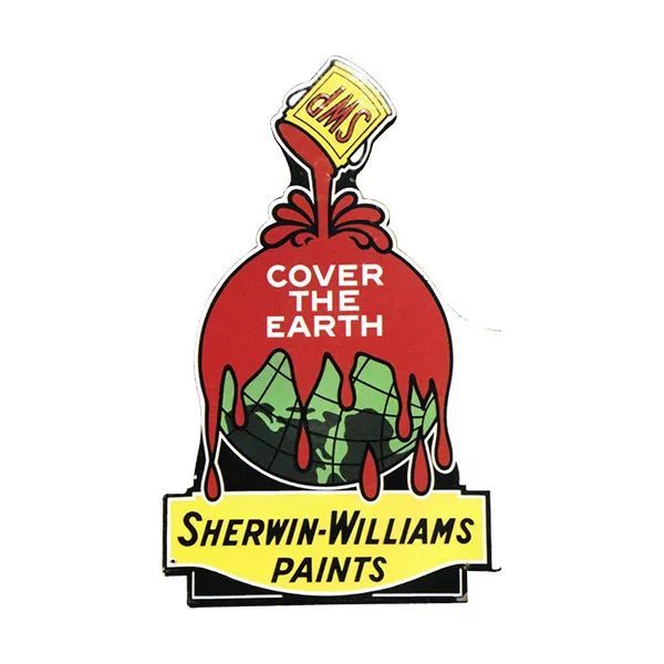 Sherwin-Williams Paints logo with a red paint can covering the Earth