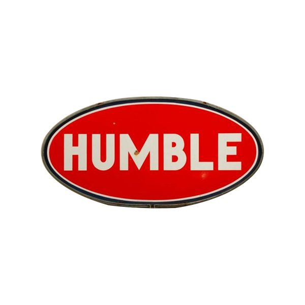 Red oval HUMBLE logo with white text and a black border