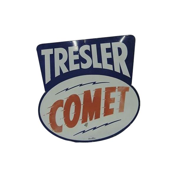 TRESLER COMET logo in navy, white, and orange on a curved badge