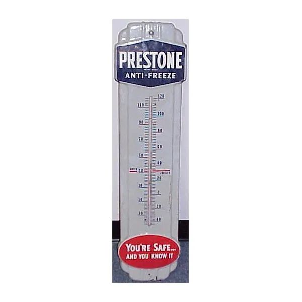 Prestone antifreeze tester with thermometer scale and red “You’re safe” label