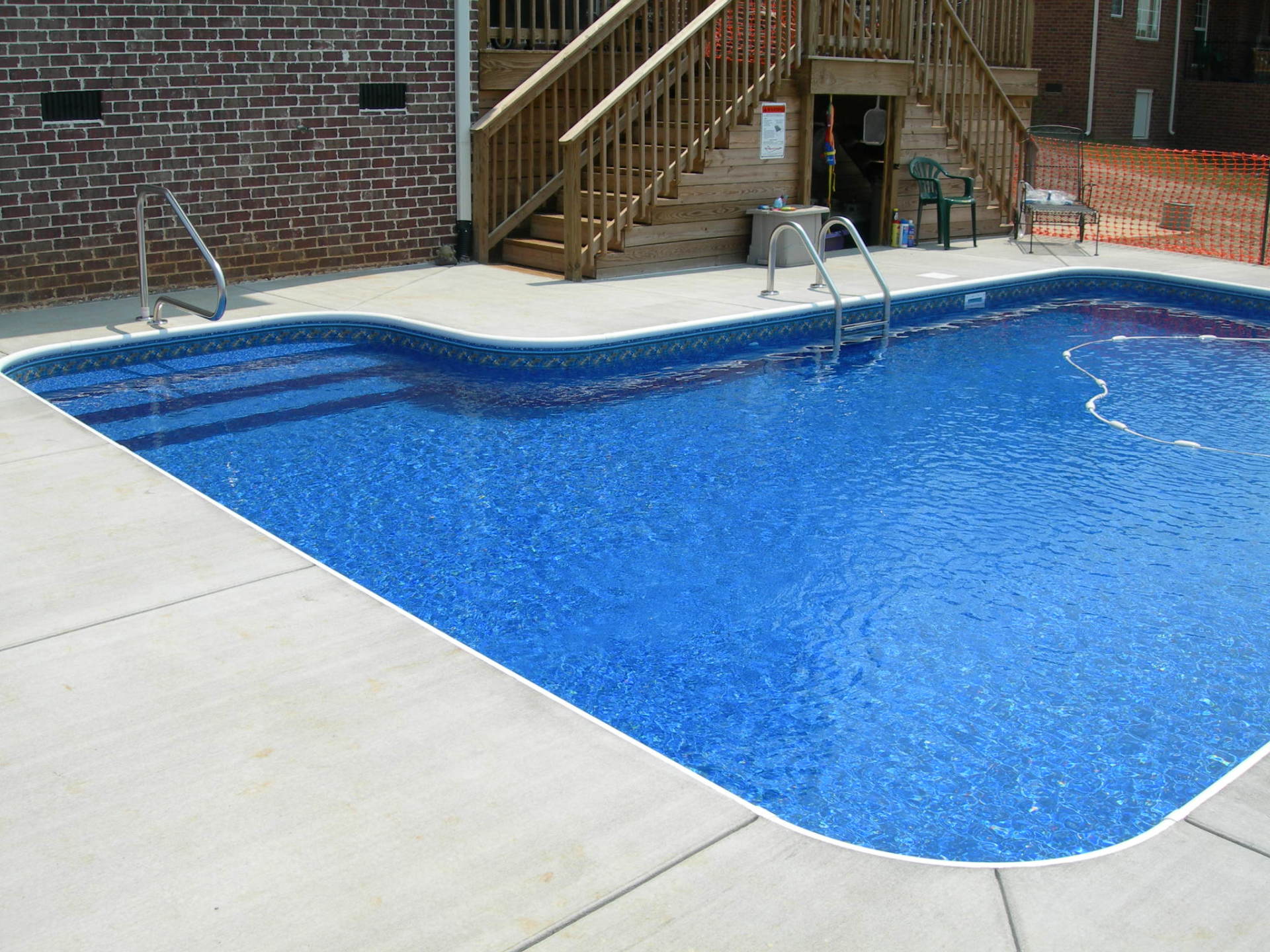 A pool with deck