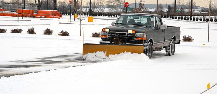 Snow clearing on parking lot