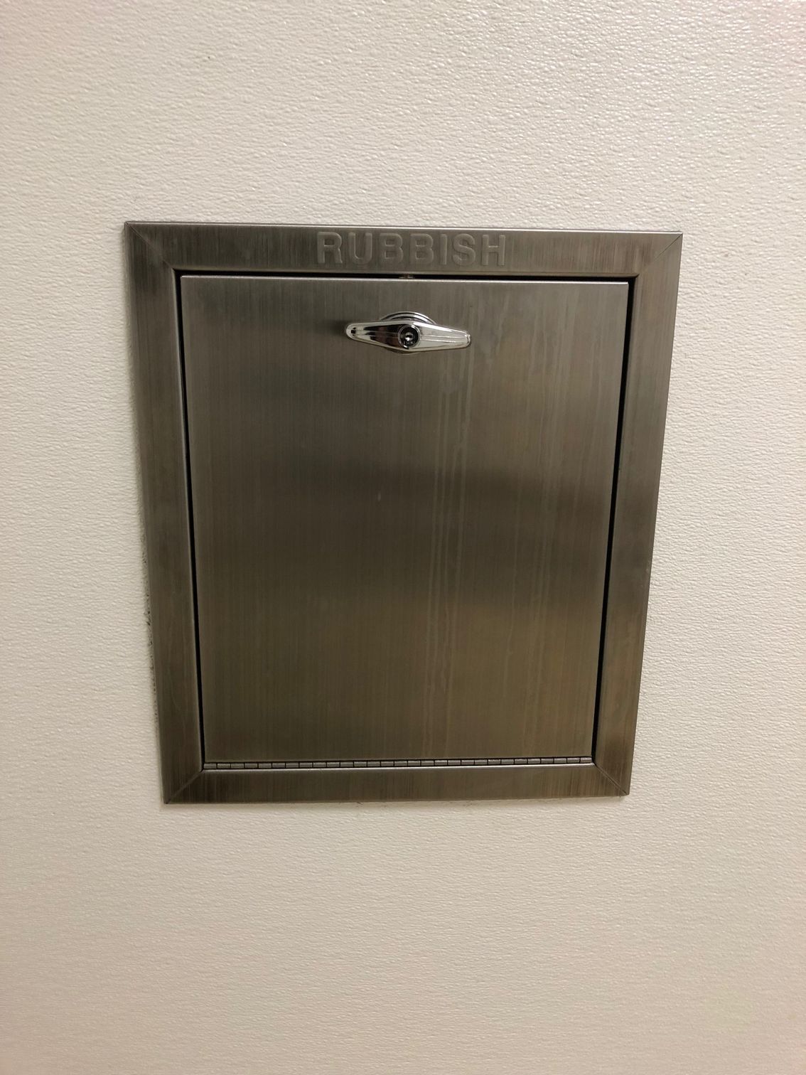 Stainless steel wall-mounted trash receptacle with 