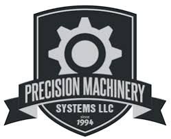 Black and white logo: Shield with a gear, banner reading