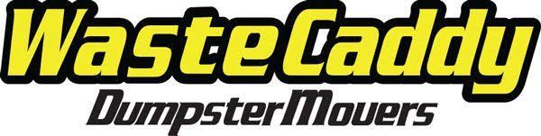 Logo for Waste Caddy Dumpster Movers, yellow and black text.