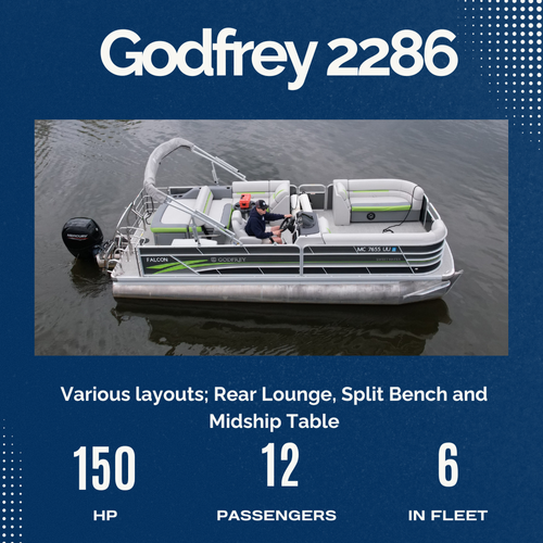 A picture of a boat that says godfrey 2286