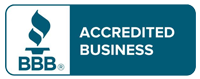 BBB Accredited Business logo with teal and white design
