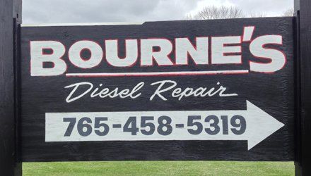 Bourne Diesel Repair LLC sign boarn