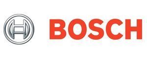 Bosch logo with the brand name in red next to a silver emblem.
