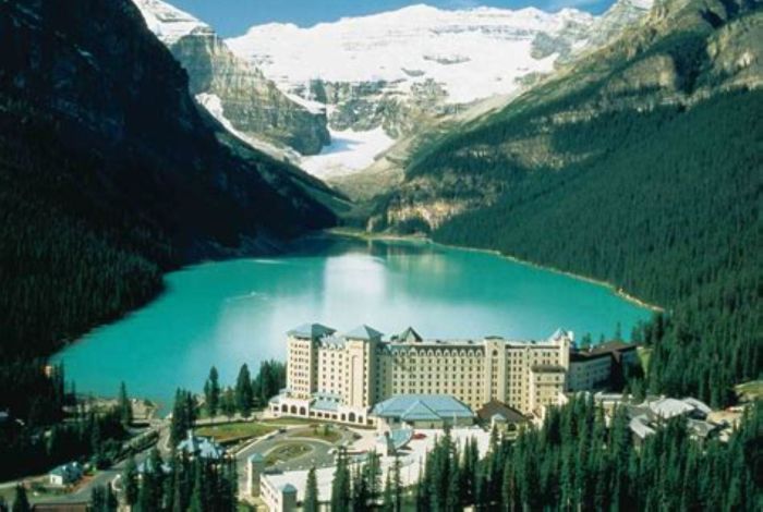 Canadian Rockies resort and lake