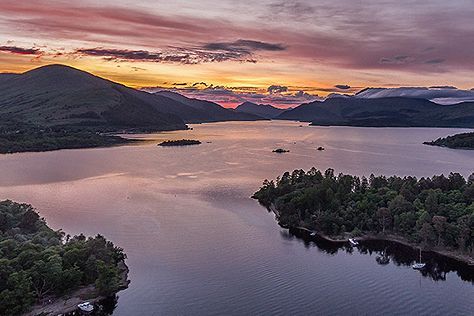 A famous freshwater loch in Scotland