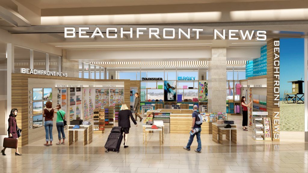 An artist 's impression of the beachfront news store