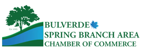 Bulverde Spring Branch Area Chamber of Commerce logo with green tree and blue wave graphic
