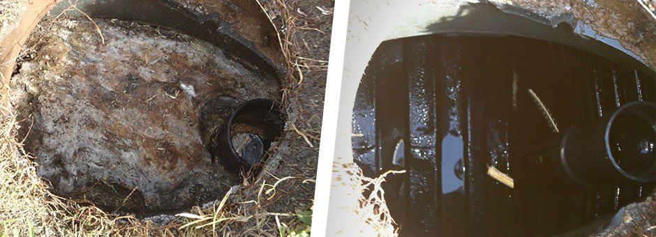 Septic tank before and after