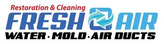 Company logo for Fresh Air, specialized in restoration and cleaning services for water, mold, and air ducts.