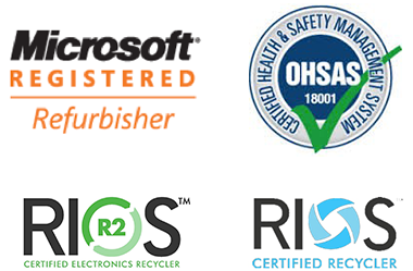 Microsoft Refurbisher, OSHAS18001, RIOS Certified Recycler, RIOS R2 Certified Electronics Recycler