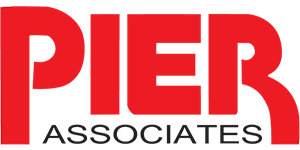Logo for PIER ASSOCIATES, red text over ASSOCIATES in black.