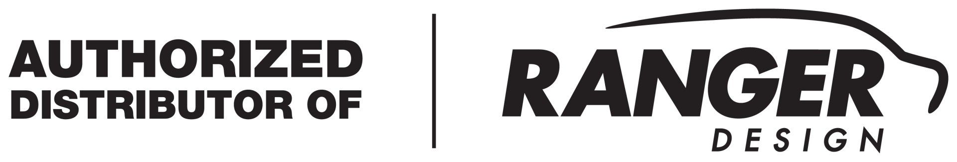 A black and white logo for authorized distributor of ranger design