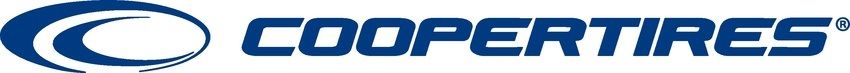 Logo of Cooper Tires, featuring a blue stylized 'C' shape next to blue text that reads