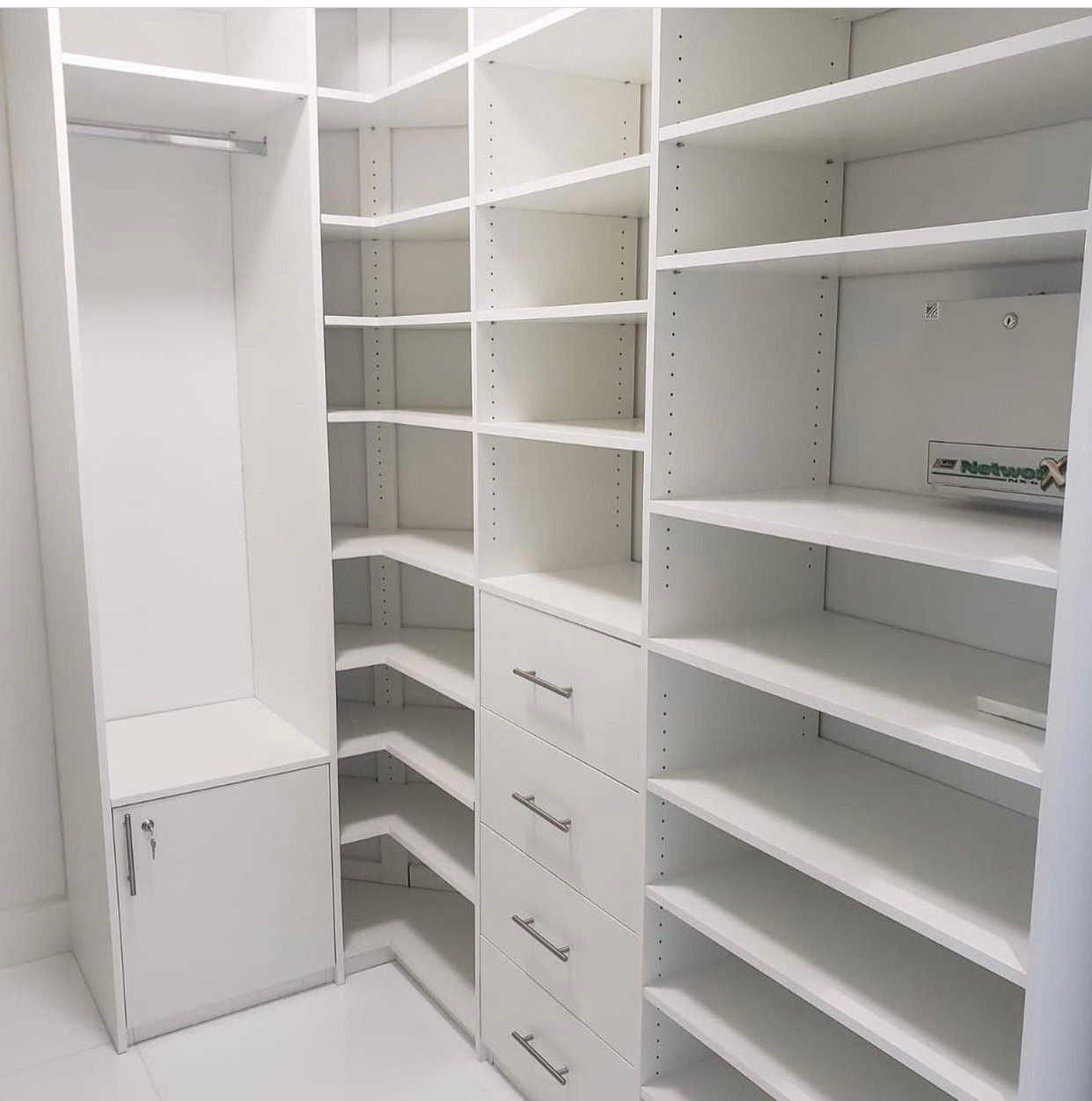 White walk-in closet