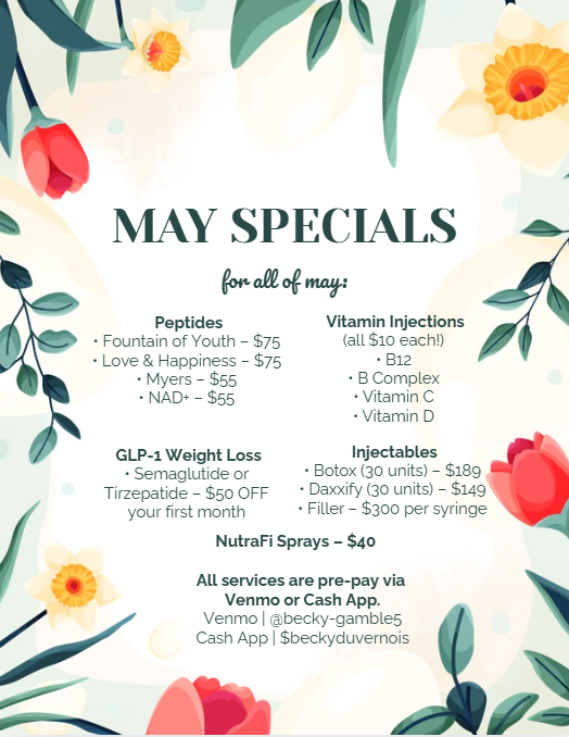 Promotional flyer for Belle Beauty Bar with November specials, hours, and contact info, featuring a woman receiving a facial.