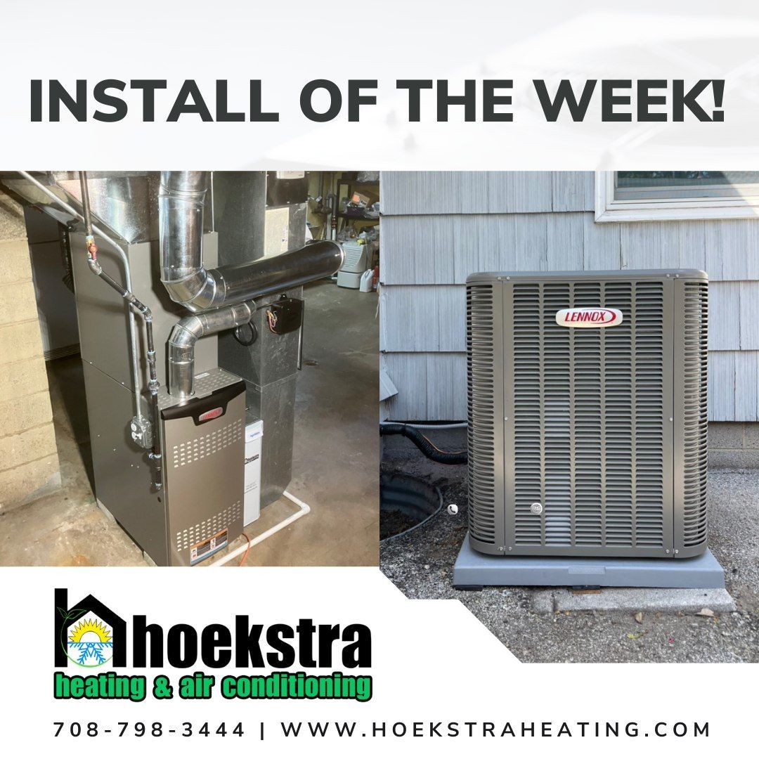 Installation of a furnace and an air conditioner.