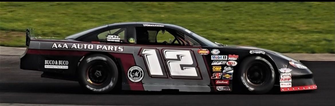 A race car with the number 12 on the side