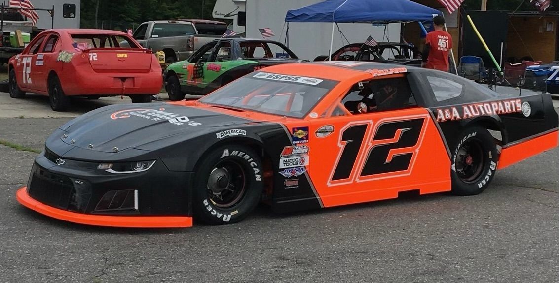A race car with the number 12 on it