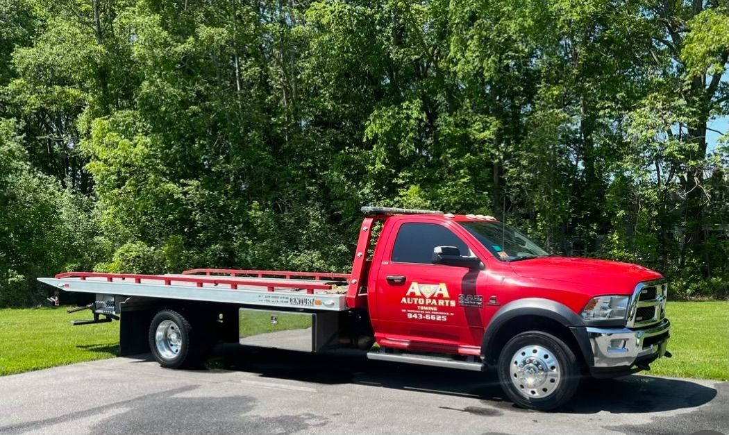 The front of a race car is being worked on