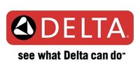 Delta logo in a red rectangle with a triangle logo and