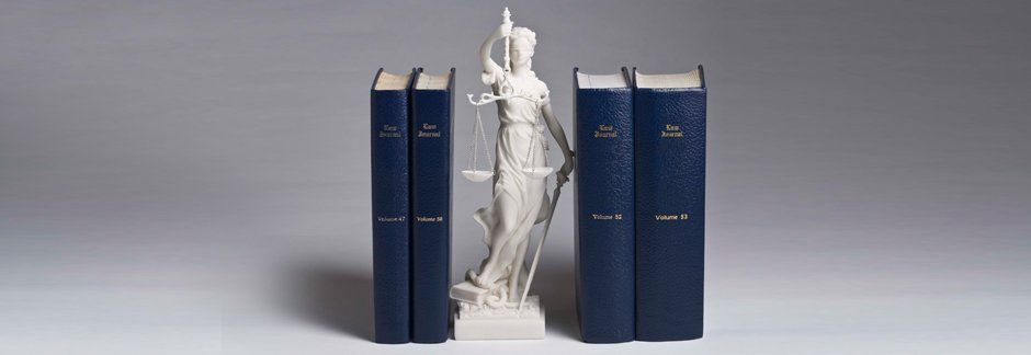 Lady Justice and Law books