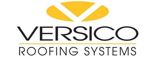 Versico Roofing Systems logo: Yellow V inside an oval above text.