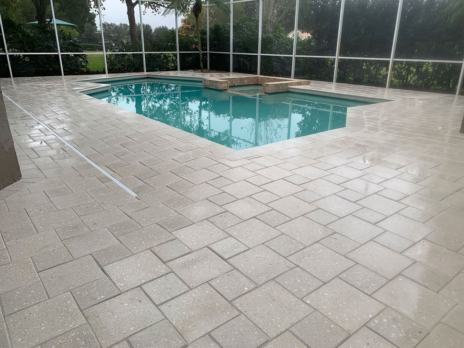 fenced custom swimming pool
